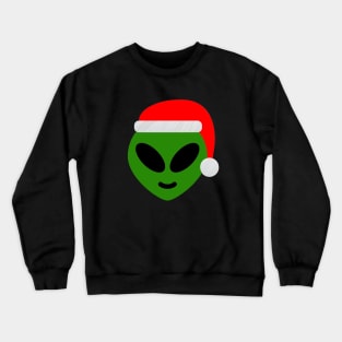 christmas green santa alien emoji Crewneck Sweatshirt